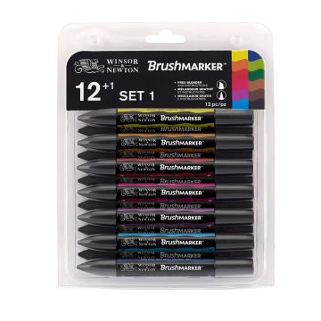 W&N PROMARKER BRUSH VIBRANT TONES 12+1-LAJITELMA