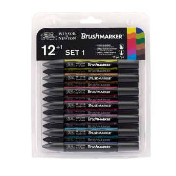 W&N PROMARKER BRUSH VIBRANT TONES 12+1-LAJITELMA