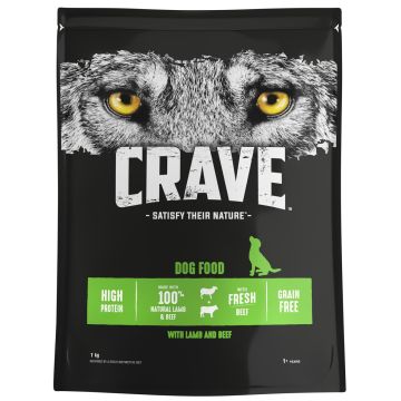 CRAVE KOIRAN TÄYSRAVINTO ADULT LAMMASTA&HÄRKÄÄ 1KG