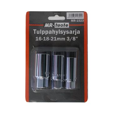 MR-TUOTE TULPPAHYLSYSARJA 3/8" 16-18-21MM 3KPL