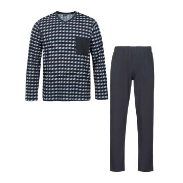 BLACK HORSE M. PYJAMA REGULAR FIT S GREY STRIPES