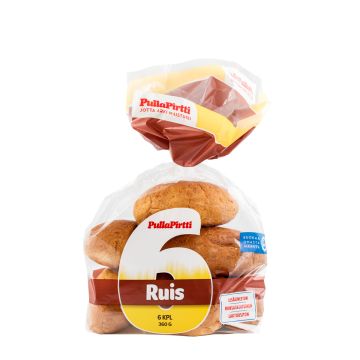 PULLAPIRTTI RUISSÄMPYLÄ 6KPL 360 G PULLAPIRTTI RUISSÄMPYLÄ 6KPL 360 G