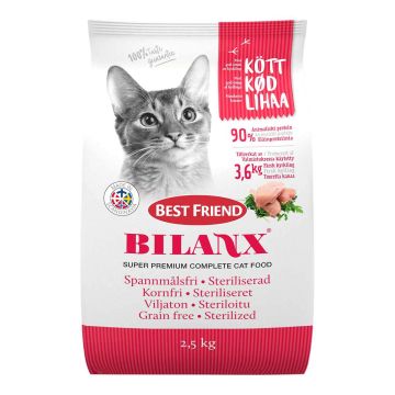 BEST FRIEND BILANX KISSAN TÄYSRAVINTO VILJATON STERILOITU 2,5