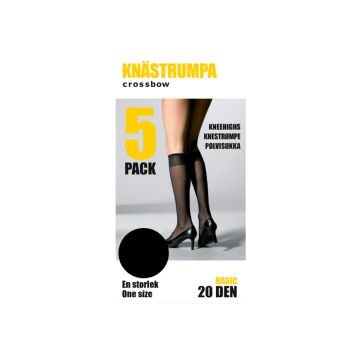 CROSSBOW NAISTEN 5-PACK POLVISUKKA, 20DEN, MUSTA