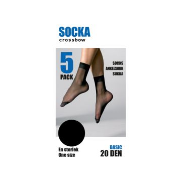 CROSSBOW NAISTEN 5-PACK NILKKASUKKA, 20DEN, MUSTA