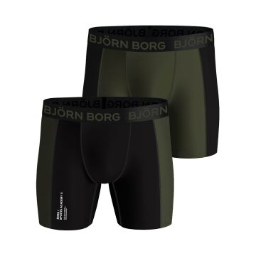 BJÖRN BORG M. BOKSERI PERFORMANCE 2-PACK XL VIHREÄ/MUSTA
