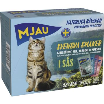 MJAU LAJITELMA SVENSKA SMAKER KALA KASTIKKEESSA 12*85G 1,02 KG