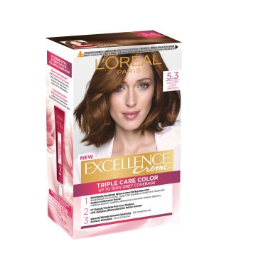 LOREAL EXCELLENCE CREME 5.3 GOLDEN LIGHT BROWN KULLANRUSKEA KES