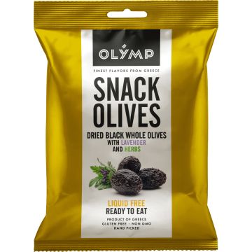 OLYMP KUIVAT MUSTA OLIIVI SNACK YRTTI-LAVENTELI 70 G