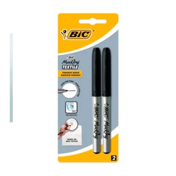 BIC TEKSTIILIKYNÄ MUSTA 2 KPL/PKT