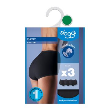 SLOGGI BASIC H MAXI 3-PACK 38 MUSTA