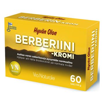VIA NATURALE HYVÄN OLON BERBERIINI+KROMI 60 KPL