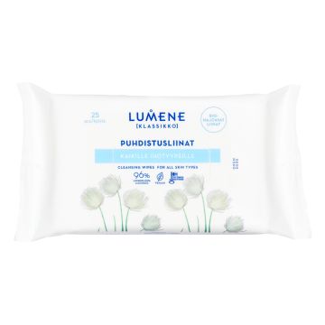 LUMENE KLASSIKKO  PUHDISTUSLIINAT KAIKILLE IHOTYYPEILLE 25 KPL