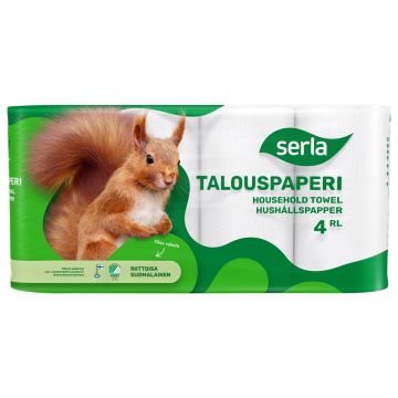 SERLA TALOUSPAPERI 4RL VALKOINEN 4 KPL