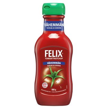 FELIX KETCHUP VÄHEMMÄN SUOLAA JA SOKERIA 980 G