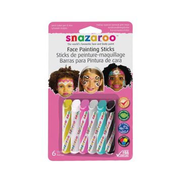SNAZAROO KASVOVÄRILIIDUT PASTELLIVÄRIT 6KPL
