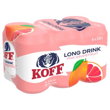 KOFF LONG DRINK 5,5% PINK GRAPERUIT 0,33 TLK 6-PACK 1,98 L