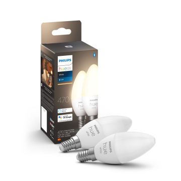 PHILIPS HUE WHITE ÄLYLAMPPU 5.5W B39 E14 2KPL 470L 2700K