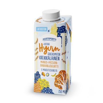 JUUSTOPORTTI HYVIN KREIKKALAINEN JUOTAVA JOGURTTI MANGO-PASSION 250