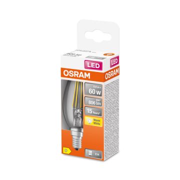 OSRAM LED STAR CL B KYNTTILÄLAMPPU FIL 60 6W 2700K E14 KIRKAS