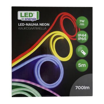 LED ENERGIE LED-NAUHA NEON 5M KAUKOSÄÄTIMELLÄ IP44/IP65 RGB+WW