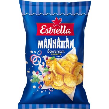 ESTRELLA MANHATTAN SOURCREAM & ONION CHIPS 275 G