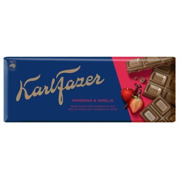 FAZER MANSIKKA & VANILJA SUKLAALEVY 190 G