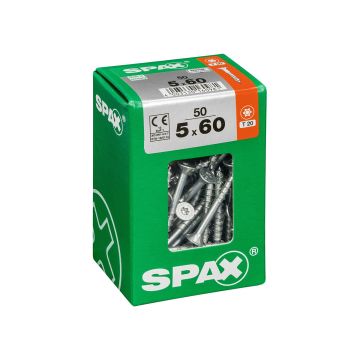 SPAX RUUVI TORX UPPOKANTA, OSAKIERRE WIROX 5X60 L 50KPL