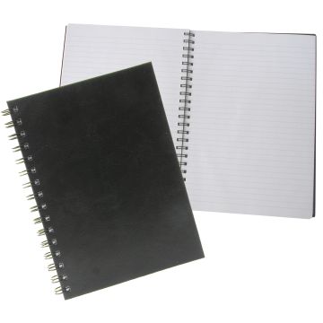 VIIVAKIRJA A5, 160 SIVUA, KIERRESELKÄ, KOVAKANTINEN, MUSTA