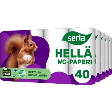 SERLA SÄKKI HELLÄ WC-PAPERI VALKOINEN 40RL 40 KPL