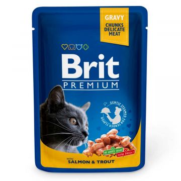 BRIT PREMIUM CAT ANNOSP. ADULT GRAVY SALMON & TROUT 100 G