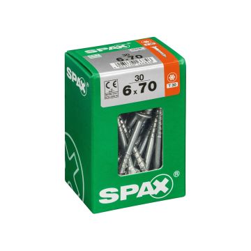 SPAX RUUVI TORX UPPOKANTA, OSAKIERRE WIROX 6X70 L 30KPL