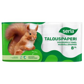 SERLA TALOUSPAPERI 8RL VALKOINEN 8 KPL