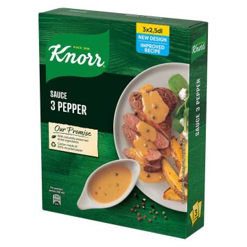 KNORR KASTIKEAINES GOURMET 3 PIPPURIN KASTIKE 3-PACK 84 G