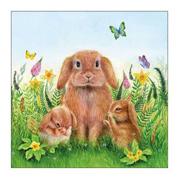 AMBIENTE LAUTASLIINA33X33 RABBIT FAMILY FSC MIX