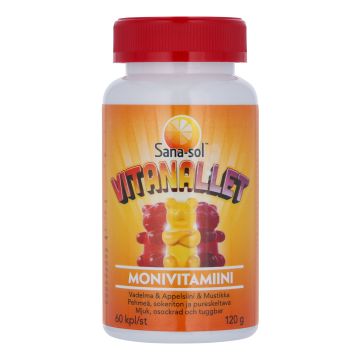 SANA-SOL VITANALLET MONIVITAMIINI 60 KPL