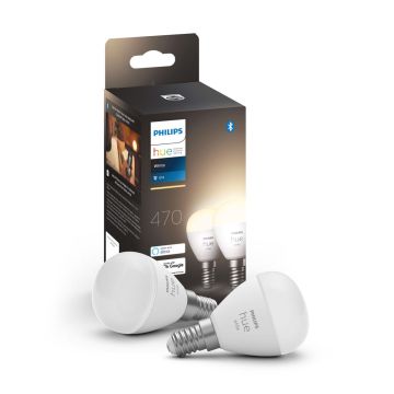 PHILIPS HUE WHITE ÄLYLAMPPU 5.7W LUSTER E14 2KPL 470L 2700K