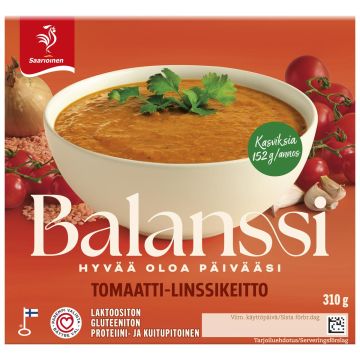 SAARIOINEN BALANSSI TOMAATTI-LINSSIKEITTO 310 G