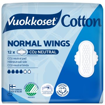 VUOKKOSET COTTON NORMAL WINGS SIDE 12 KPL
