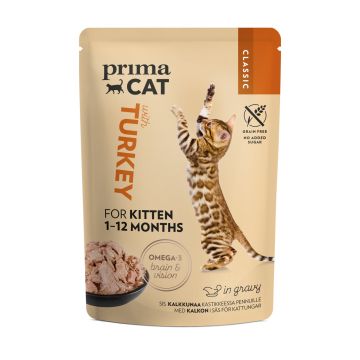 PRIMACAT CLASSIC KALKKUNAA KASTIKKEESSA PENNUT 85 G