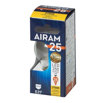 AIRAM LED KORISTELAMPPU KIRKAS 2,5W E27 FILAM. 250LM, 15 000H