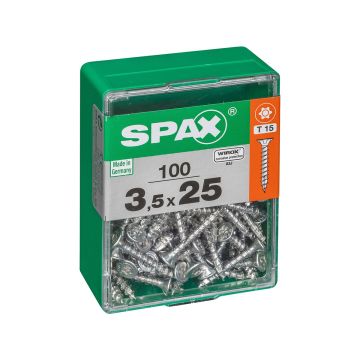 SPAX RUUVI TORX UPPOKANTA, KOKOKIERRE WIROX 3,5X25 M 100KPL