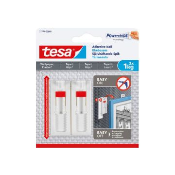 TESA LIIMAUTUVA NAULA SÄÄDETTÄVÄ 1KG TAPETTI, 2 KPL/PKT