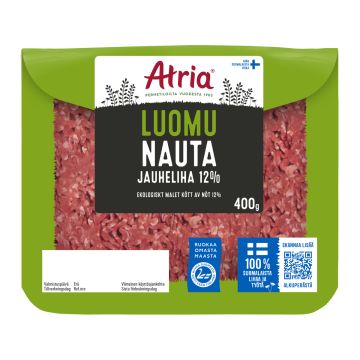 ATRIA NAUDAN LUOMU JAUHELIHA 12% 400 G ATRIA NAUDAN LUOMU JAUHELIHA 12% 400 G