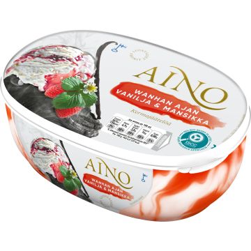 AINO WANHAN AJAN VANILJA & MANSIKKA 900 ML
