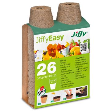 JIFFY TURVERUUKKU JIFFY-POTS R6 6 CM 26 KPL/PKT 26 KPL