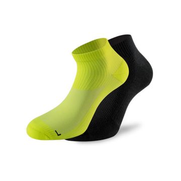 LENZ RUNNING 3.0 SUKKA 2-PACK NEONKELTAINEN /MUSTA 39-41