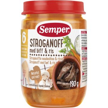 SEMPER STROGANOFFIA NAUDANLIHAA RIISIÄ 6KK 190 G