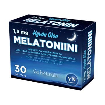 VIA NATURALE HYVÄN OLON MELATOIINI 1,5MG 30 KPL