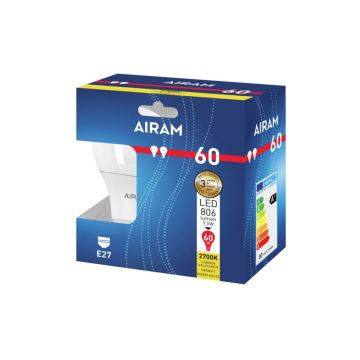 AIRAM LED VAKIOLAMPPU OPAALI 8,5W E27 806 LM, 15 000H 2 KPL